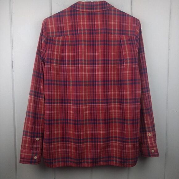 Kate Spade Plaid Button Down "Saturday" Red Cotton, Size - 6 - Picture 4 of 8
